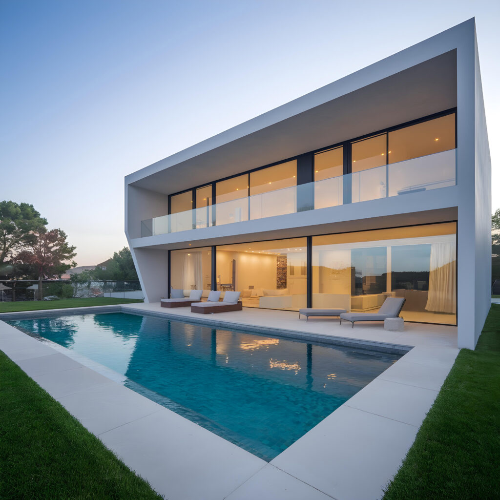 modern villa with swimming pool